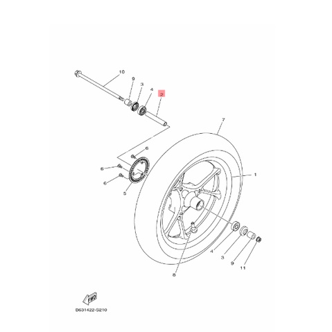 COLLAR BOSH TENGAH RODA DEPAN AEROX 155 LAMA NEW CONNECTED ORIGINAL YGP 90387-10848