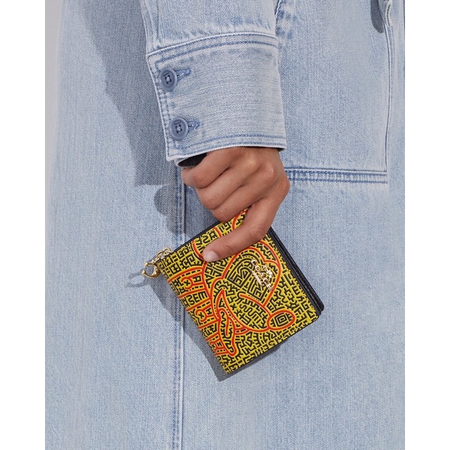 Coach Disney Mickey Mouse X Keith Haring Snap Wallet (C7446)