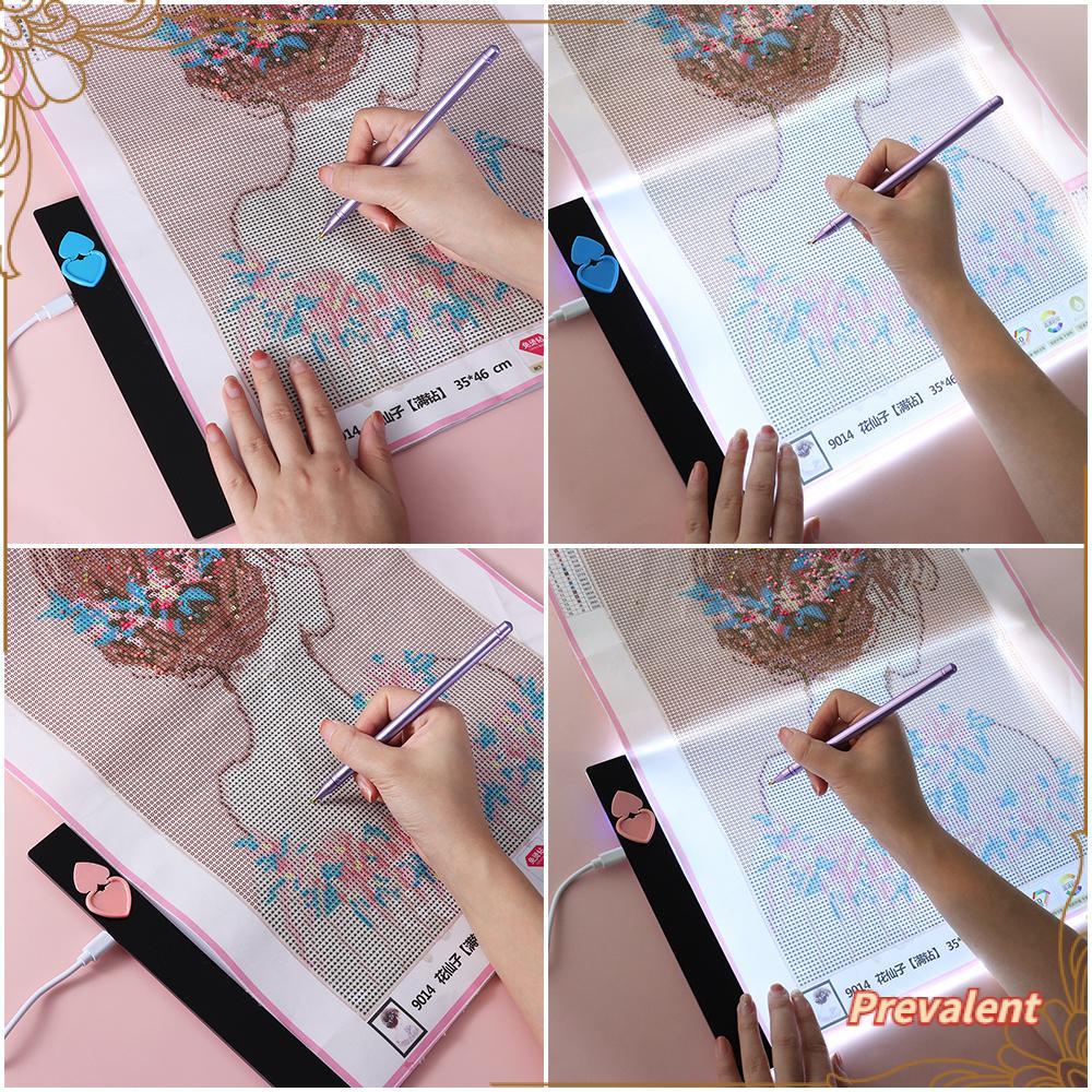 Preva Light Pad Switch Pad Cover 5D Bentuk Hati Papan LED Alat Lukis Berlian