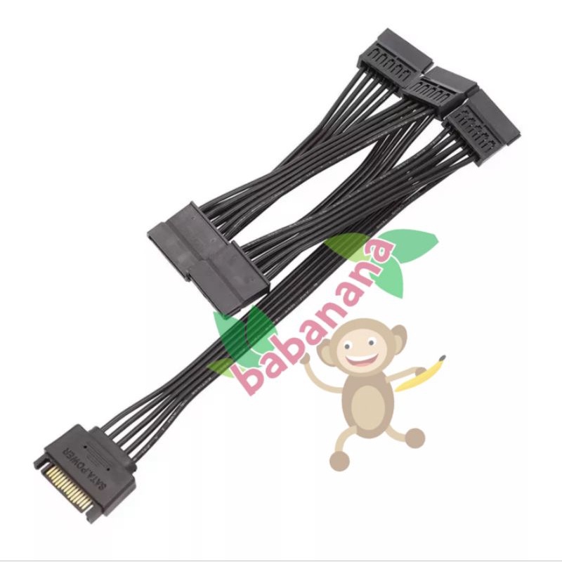 SATA 1 to 5 Splitter Cabang SSD HDD Extension Cable Kabel Power Hard Drive