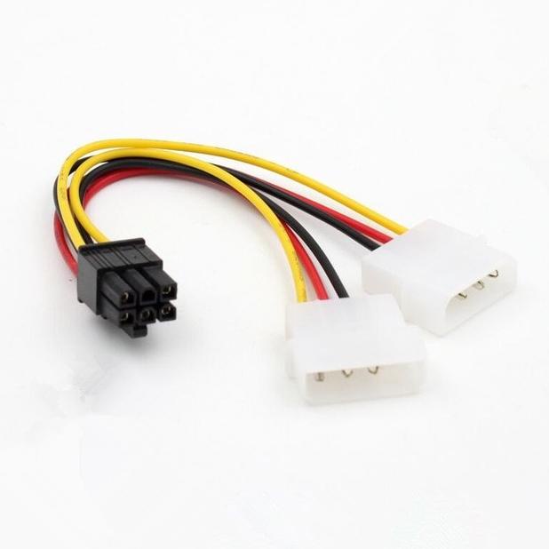 Kabel Power Vga / Adapter 2 Molex To 6 Pin / 6Pin Pcie / Pci-E
