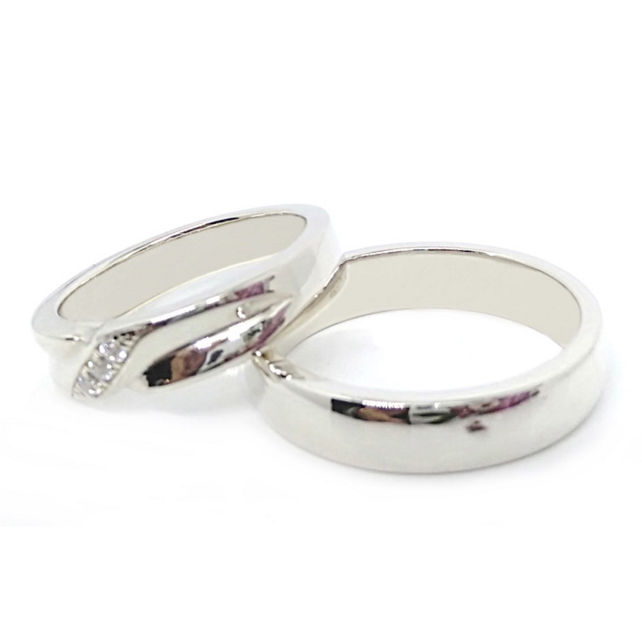 Cincin Tunangan Couple Perak Asli Ukir Nama A71