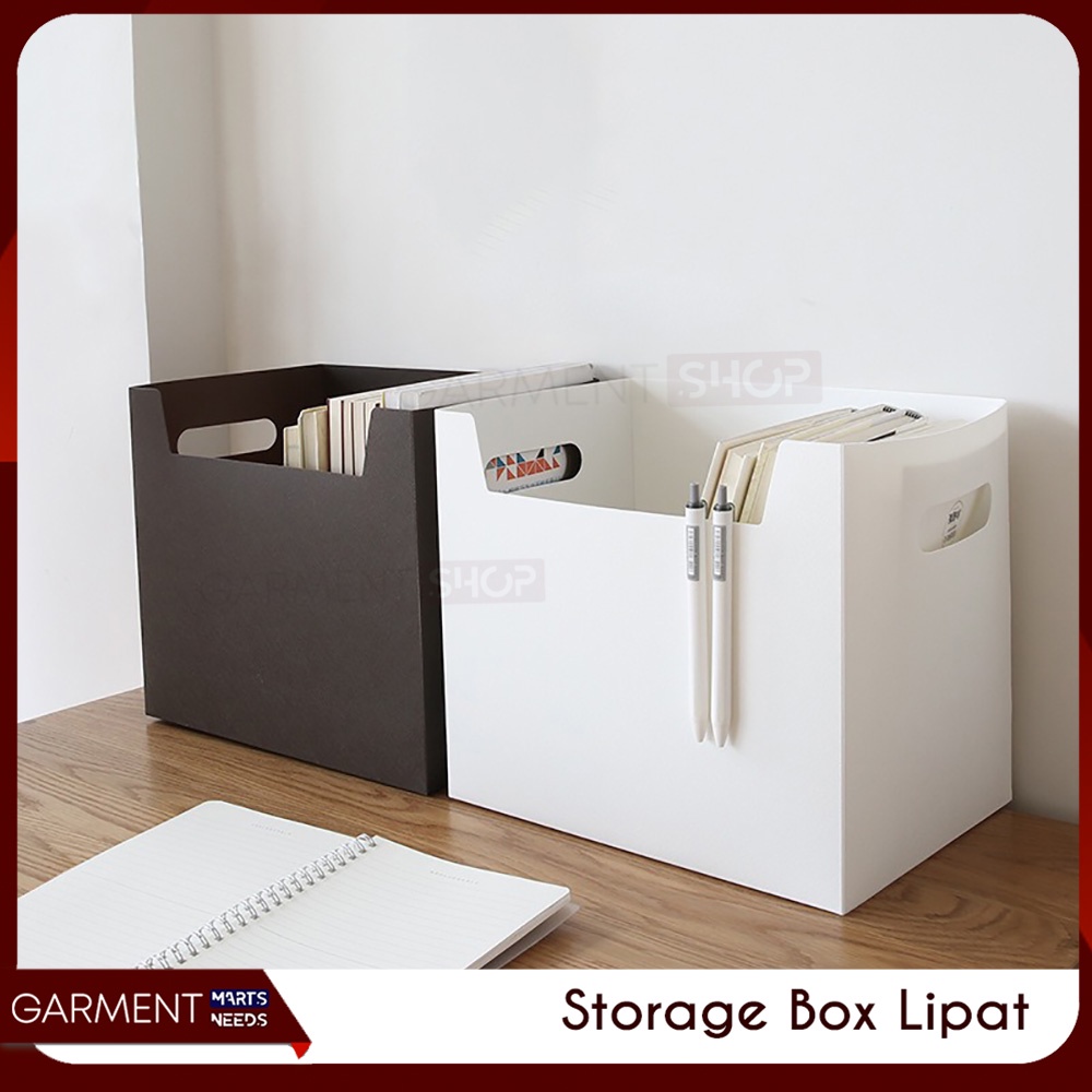 

BOMIKA - Storage Box Lipat Foldable Desktop Storage Tempat Penyimpanan Buku Baju Stationary Bahan Plastik Mika