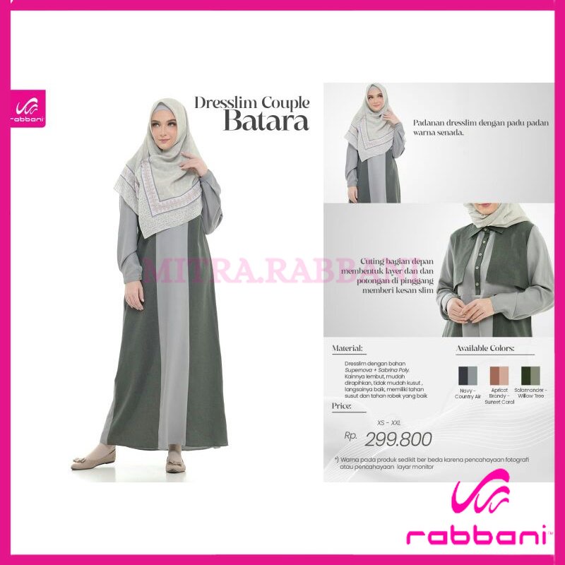 DISKON RABBANI ORI - Dresslim Couple Batara  Sarimbit Rabbani Bandung