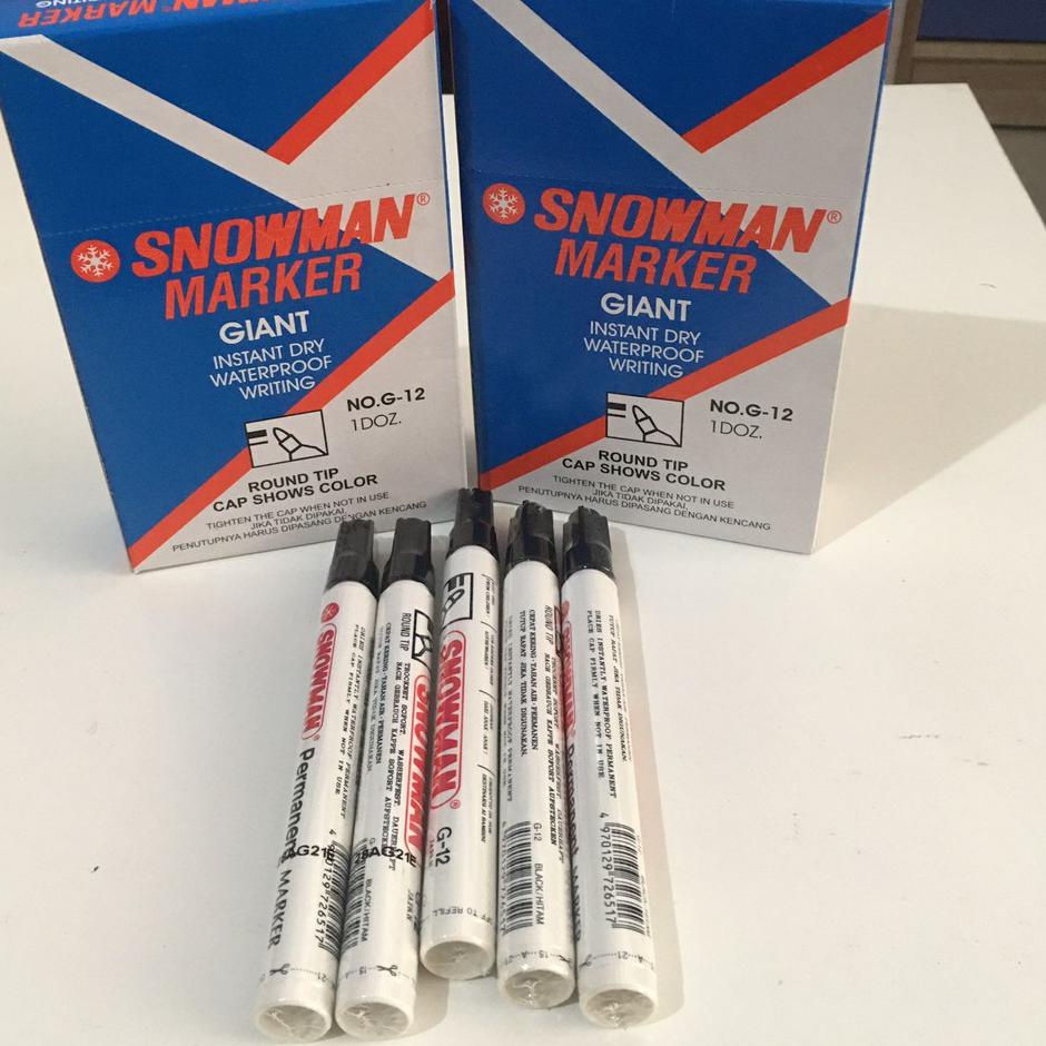 

✓ Spidol Permanen / Spidol Snowman Permanen warna hitam 1 PAK Big Sale