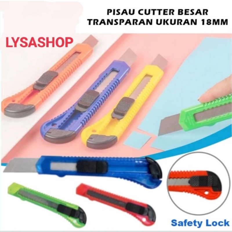 

LYSASHOP - Pisau Cutter Besar 18mm Alat Potong Kertas Tajam Lakban Bahan Packing