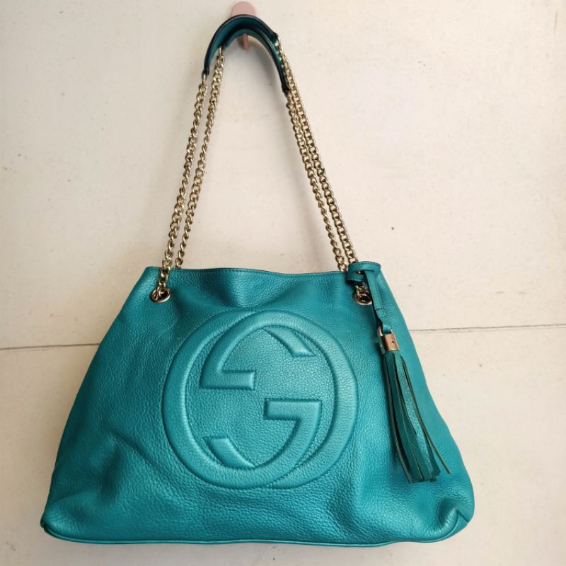 Tote shoulder Gucci Soho Chain leather