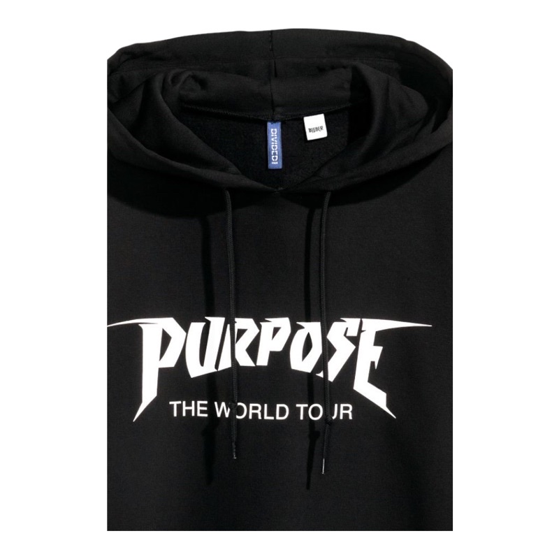 ( 8.8 ) Hoodie H&amp;M Unisex Sablon Staff Purpose Tour Black dan Cream, Flecee Lembut Tebal, Free Papperbag