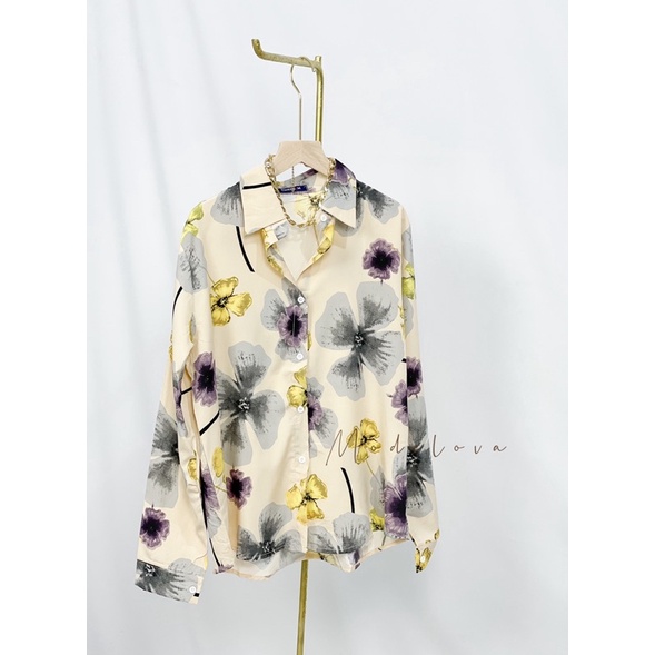 MDLV ~ 7949# Florinda Floral Shirt Kemeja Bunga Import