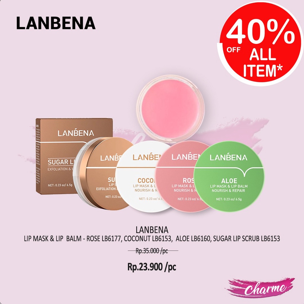 LANBENA LIP MASK BALM ROSE/COCONUT/SUGAR/ALOE LB6177 6153 6184