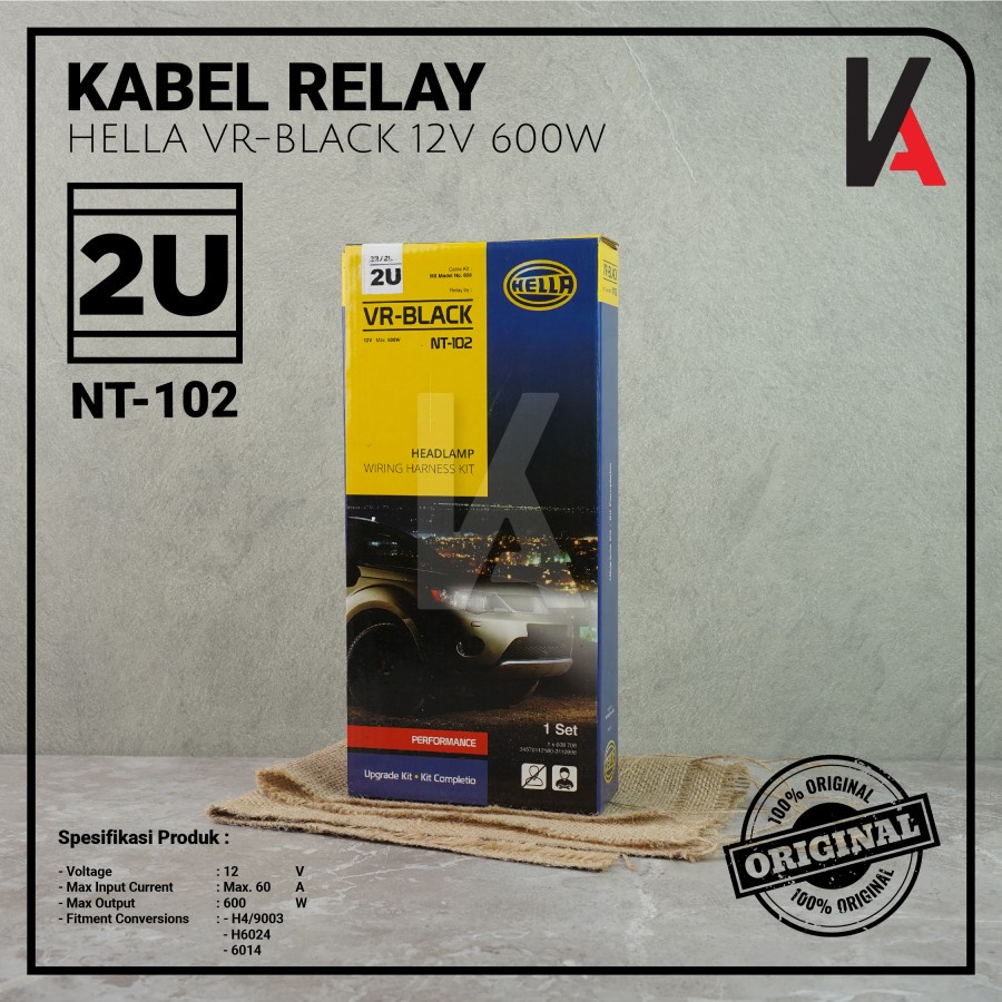 KABEL RELAY SET LAMPU HELLA VR-BLACK 2 RELAY UNTUK LAMPU HEADLAMP H4 MOBIL HIGT QUALITY