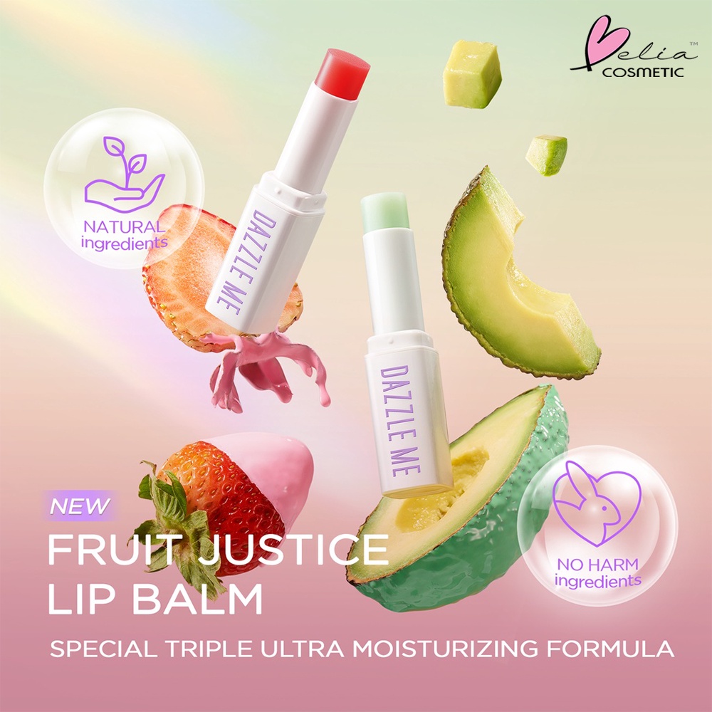 ❤ BELIA ❤ DAZZLE ME Fruit Justice Lip Balm | Moisturizing | Hydrating | Cracked Lips | Melembabkan | Perawatan Bibir | BPOM