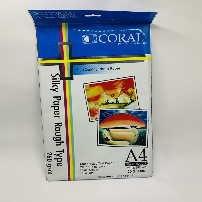 

Kertas Foto Silky Merk Coral A4 20 Sheet