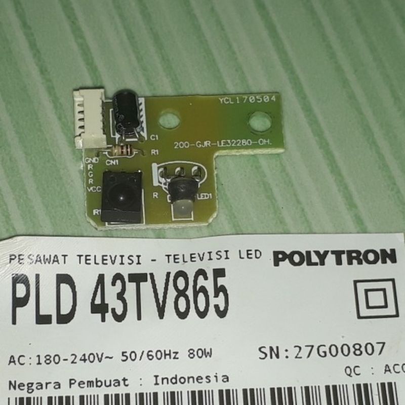 SENSOR TV LED POLYTRON PLD 43TV865 - PLD43TV865