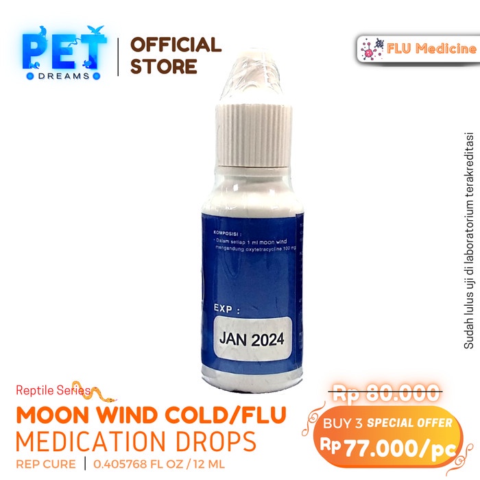 PROMO MOON WIND OBAT PILEK FLU PNEUMONIA REPTIL TORTO SULCATA PARDALIS