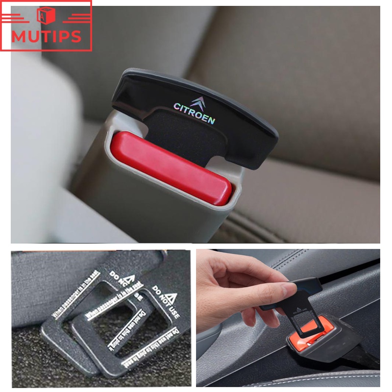 Citroen 1/2Pcs Klip Gesper Sabuk Pengaman Pengaman Mobil Metal Hard Plug Alarm Stopper Menghilangkan Suara Untuk c3 c4 c5