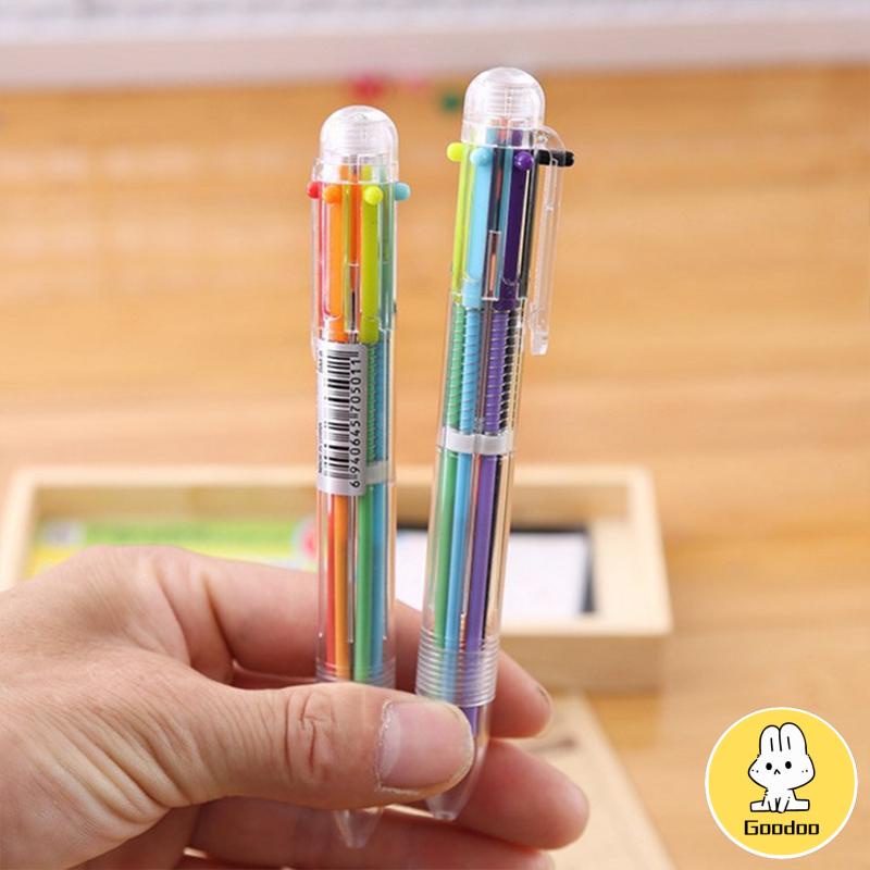 Bolpen 6-in-1 0.5MM Multi Warna Untuk Stationery Anak Sekolah Kantor bolpen -Doo