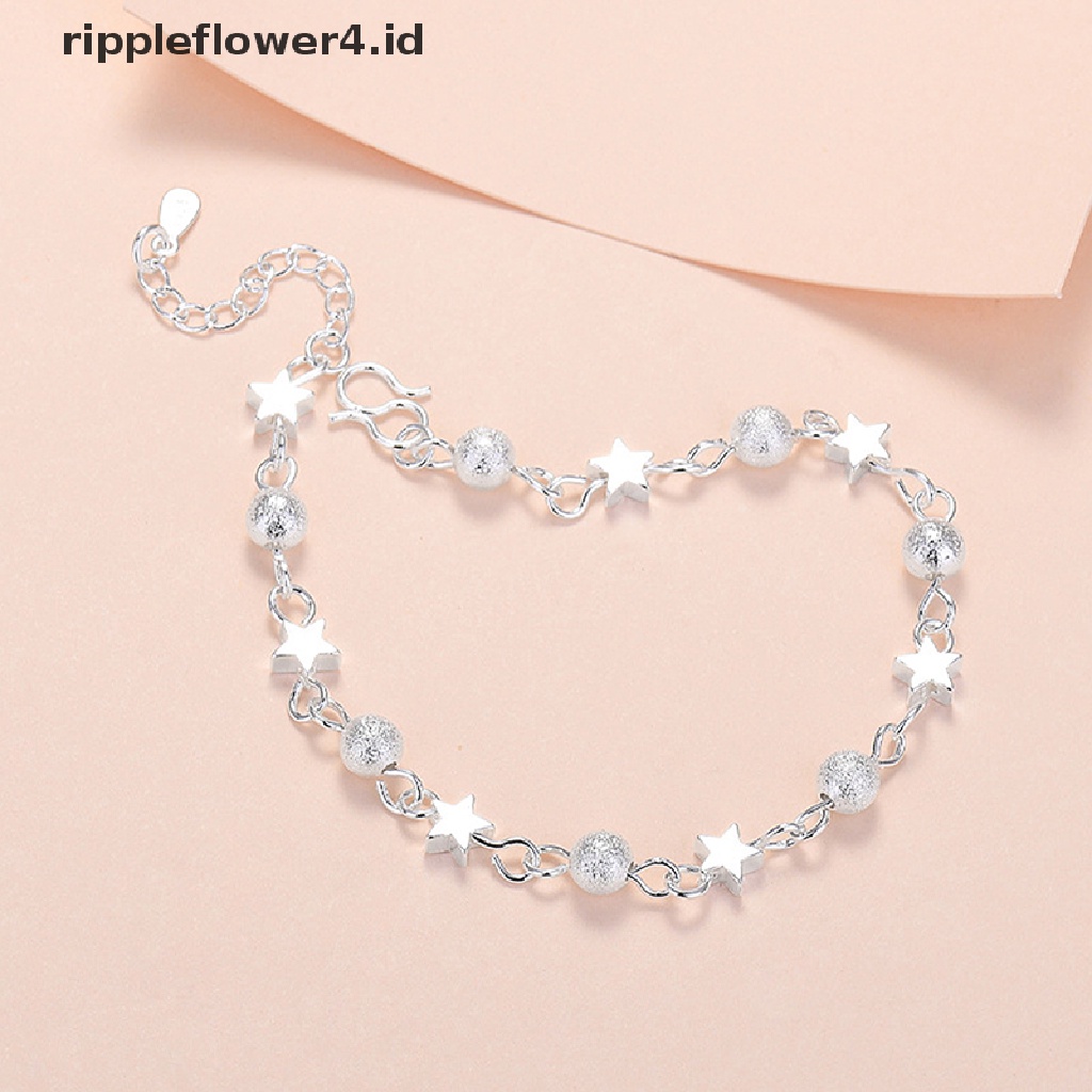 {rippleflower4.id} Gelang Bintang Segar Untuk Wanita Kepribadian Gelang Manik Bulat Fashion Korea~