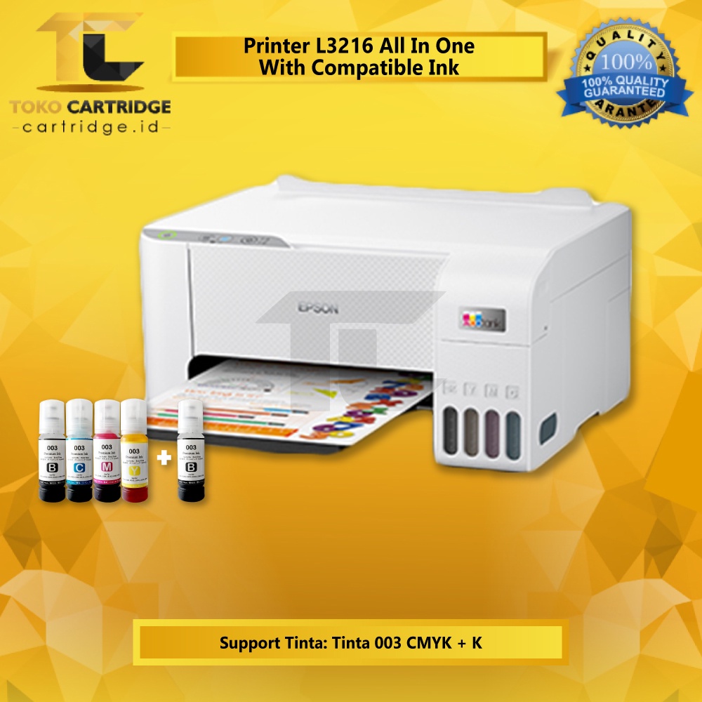 Epson Printer L3210 Warna Putih (L3216) All in one - Print, Scan, Copy Printer All In One Printer Murah Printer InkJet Printer Eco Tank