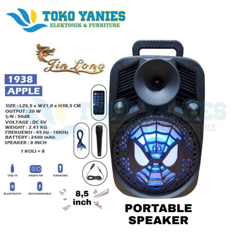 speaker portable JIN LONG JL-1938 include mic
