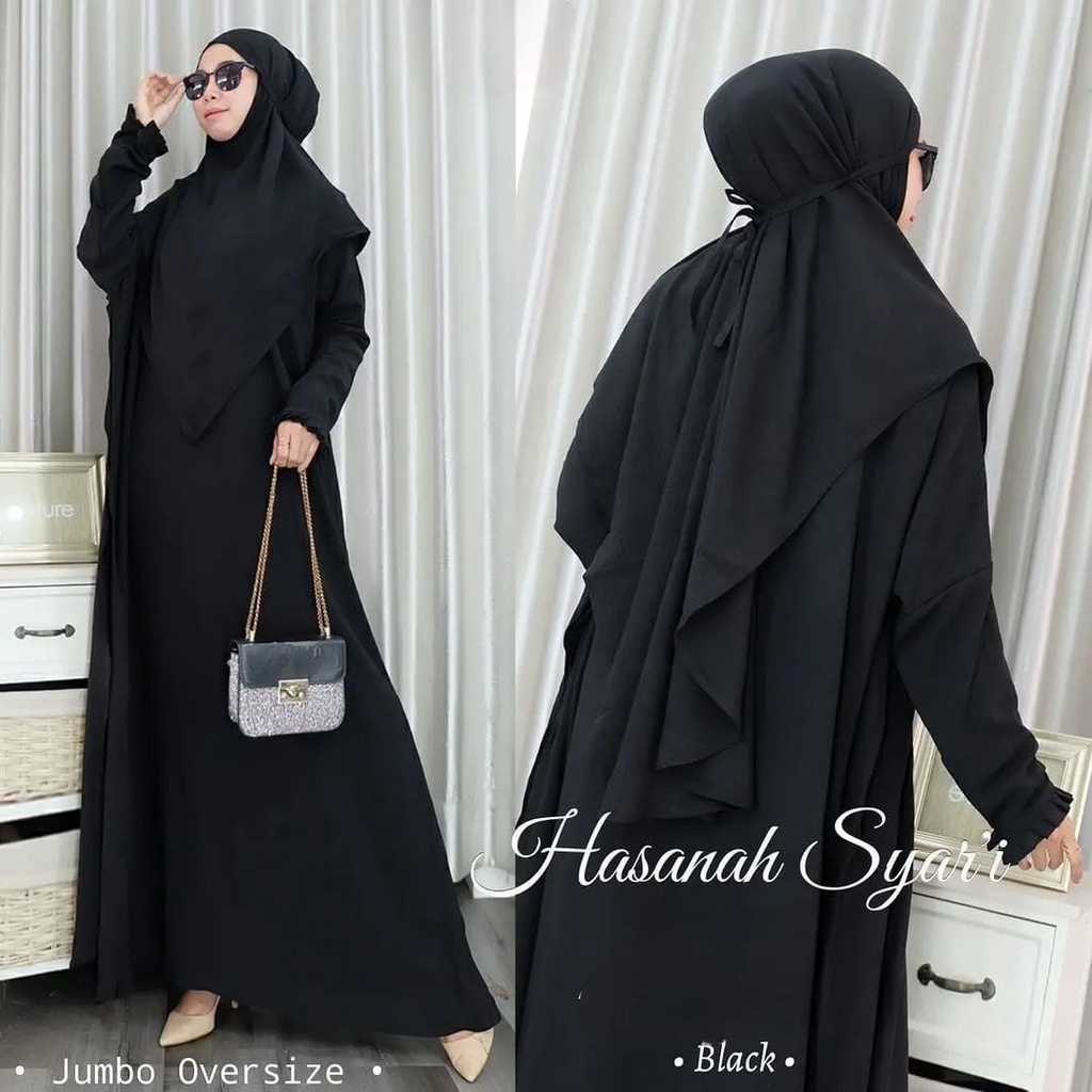 HASANAH SYARI KAFTAN BP BAHAN CRINKLE AIRFLOW UKURAN M L XL Army / Black / Blue / Lavender / Pink GAMIS WANITA TERBARU 2023 KEKINIAN SYARI WANITA JUMBO GAMIS SYARI WANITA LENGAN PANJANG