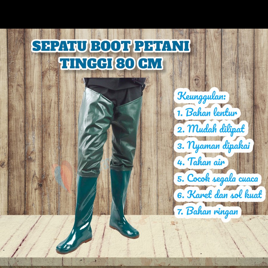 Sepatu Boot Sawah Karet Anti Keong Panjang