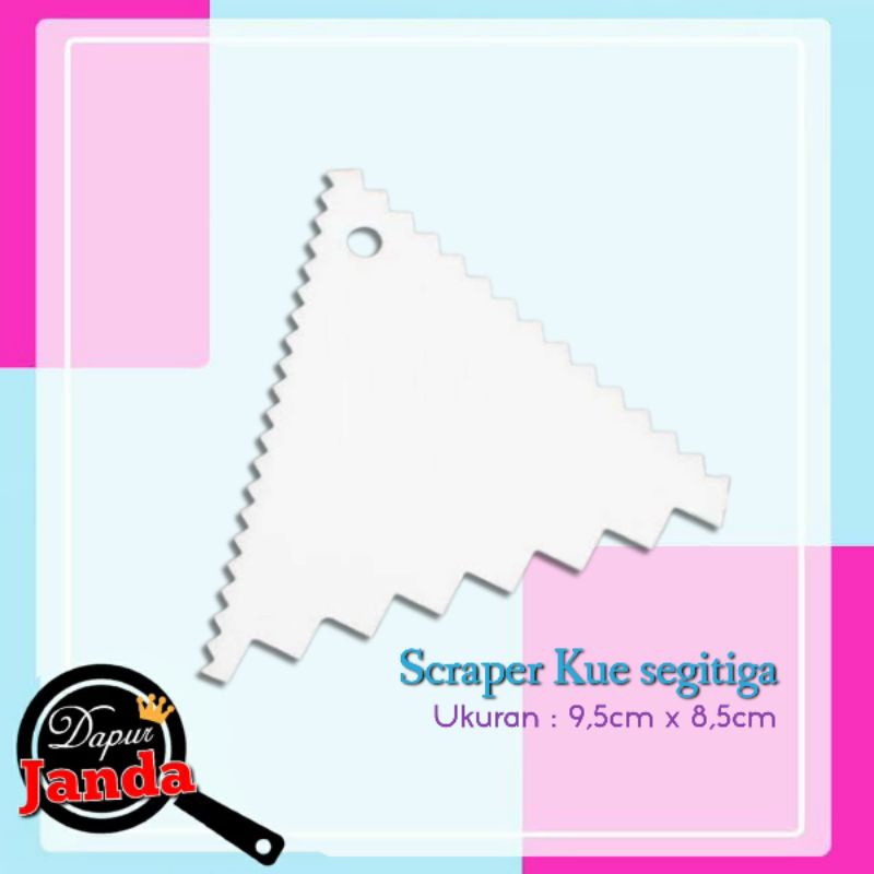 Scraper Kue Segitiga / Sraper Kue 3 sisi / Pemotong adonan kue / Perata Buttercream