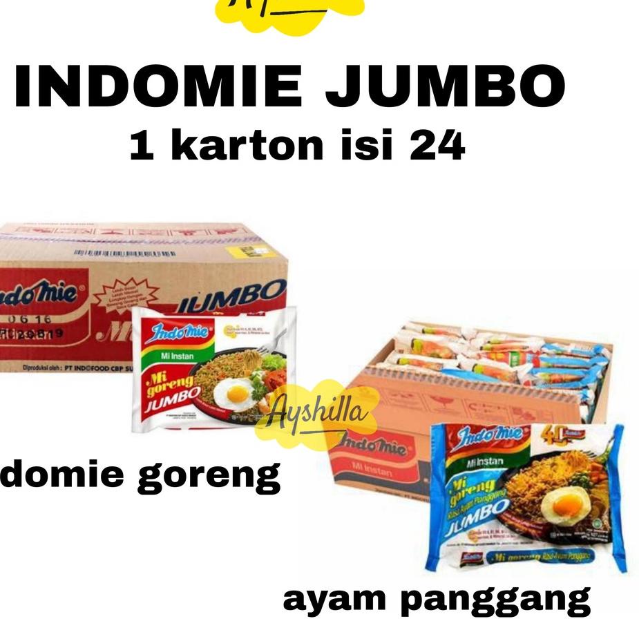 

GRATIS ONGKIR✅Indomie JUMBO Goreng Spesial / Ayam Panggang 1 Dus / Karton (24Pcs) - Mi Instan|SQ2