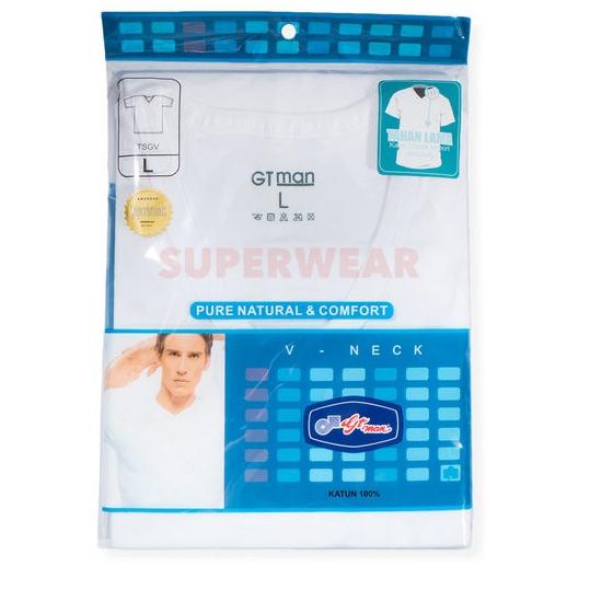Kaos Polos Pria GT Man | V-Neck | Hitam Putih | Kaos Oblong Pria GT Man {BIT.21De22w}