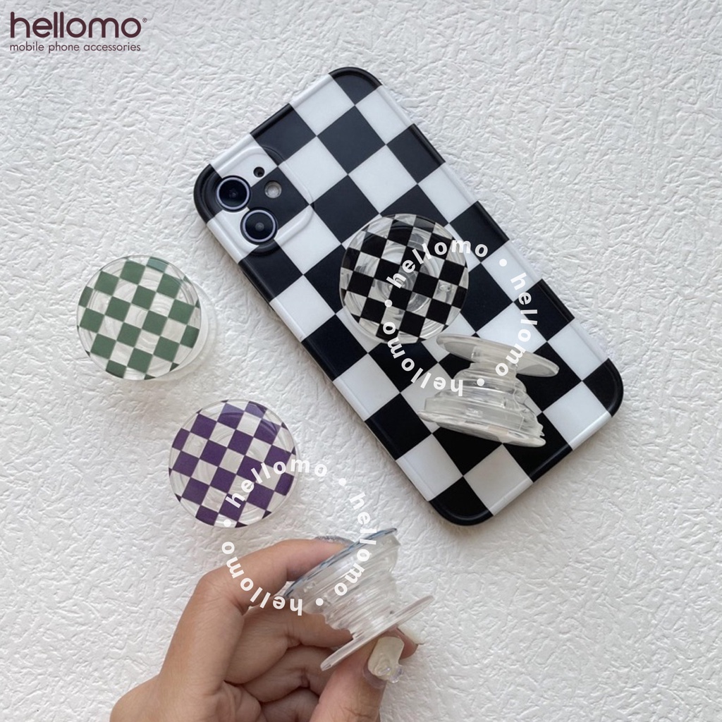 Griptok Transparan Socket Phone Holder Motif Kotak Stand Hp Universal