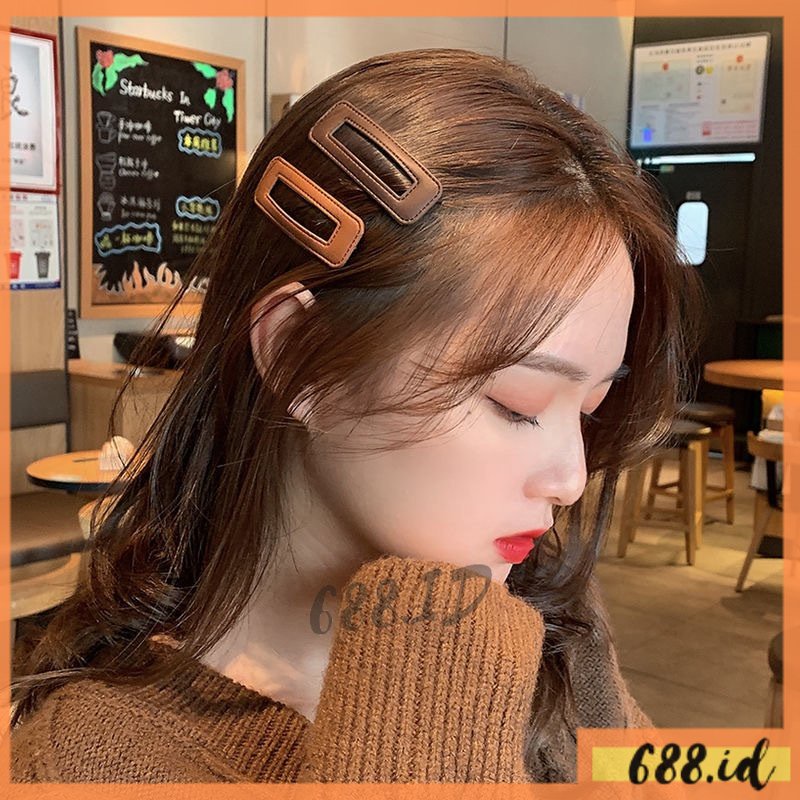 [688.id] Jepit Rambut Klip Bahan Kulit Gaya Korea Jepitan Wanita Fashion Anak &amp; Dewasa JPT 06