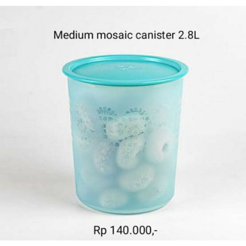 Medium mosaic canister tupperware/ toples tupperware