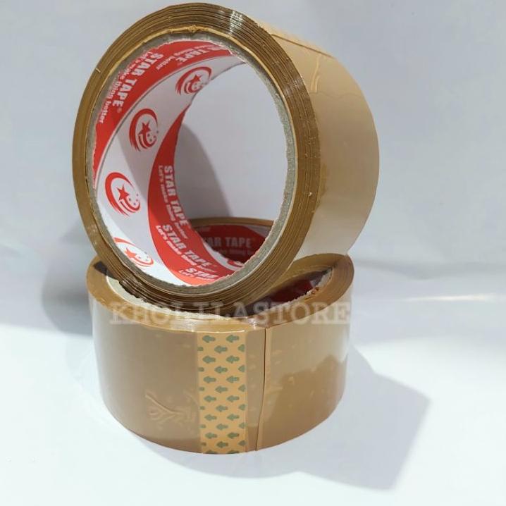 

↘ Lakban Bening Coklat STAR Tape 50 Yard ↻