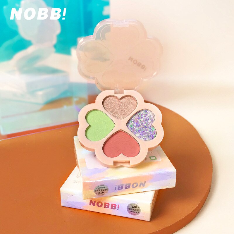 [BPOM][100%ORI&amp;READY]NOBB! Adorable Sunset 4-Color Eye Shadow Palette Heart Eyeshadow Palette Eyes Make Up