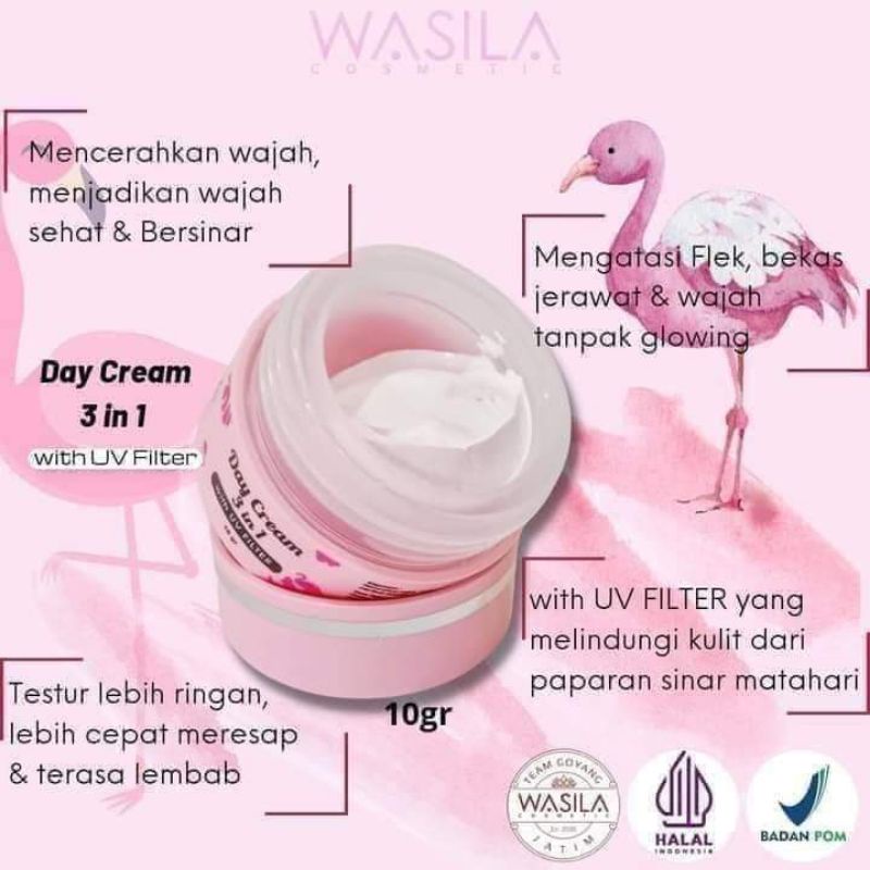 ❤READY STOCK BISA COD❤ DAY CREAM 3 IN 1 WITH UV FILTER  WASILA COSMETIC ECERAN BEST SELLER