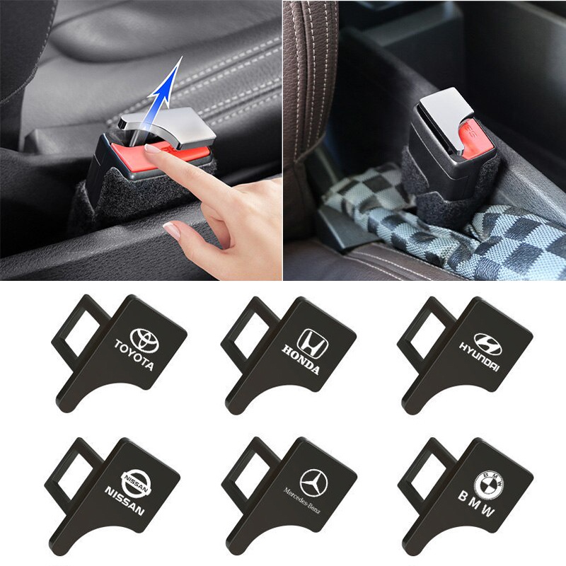 [NEW] Klip Gesper Sabuk Pengaman Pengaman Mobil Extender Metal Hard Plug Alarm Stopper