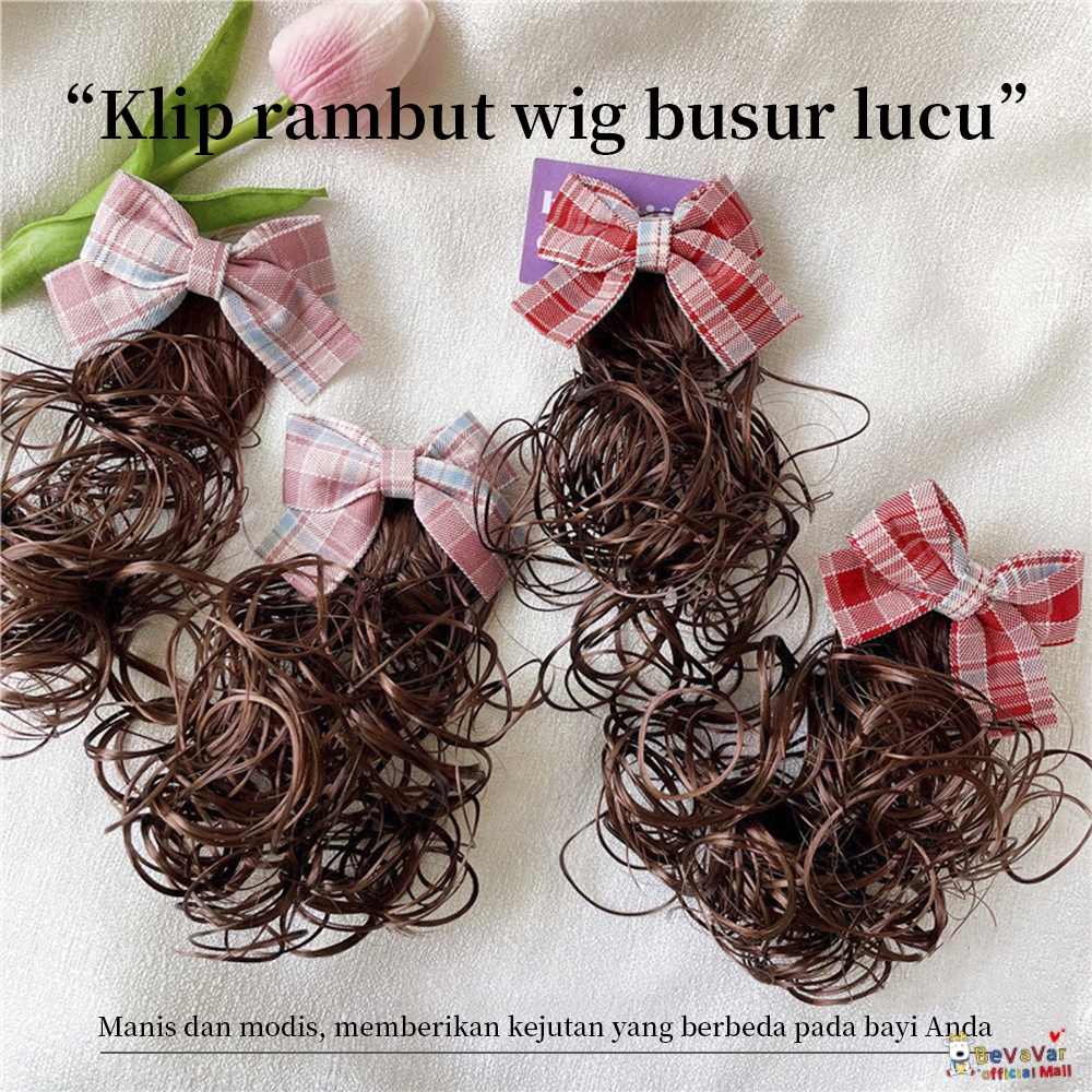 Bevavar Jepit Rambut Wig Anak/Jepitan Wig Anak Jepit Rambut Pita Anak Korea