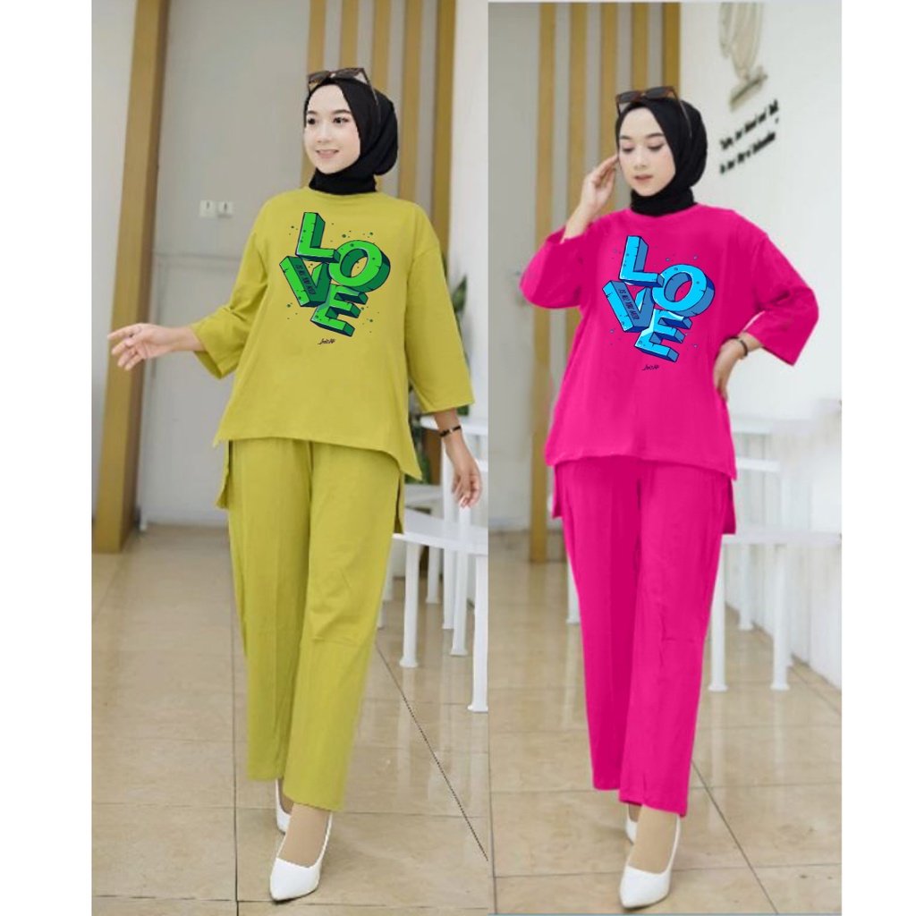 Setelan Tunik LOVE /Set Blouse LD 110