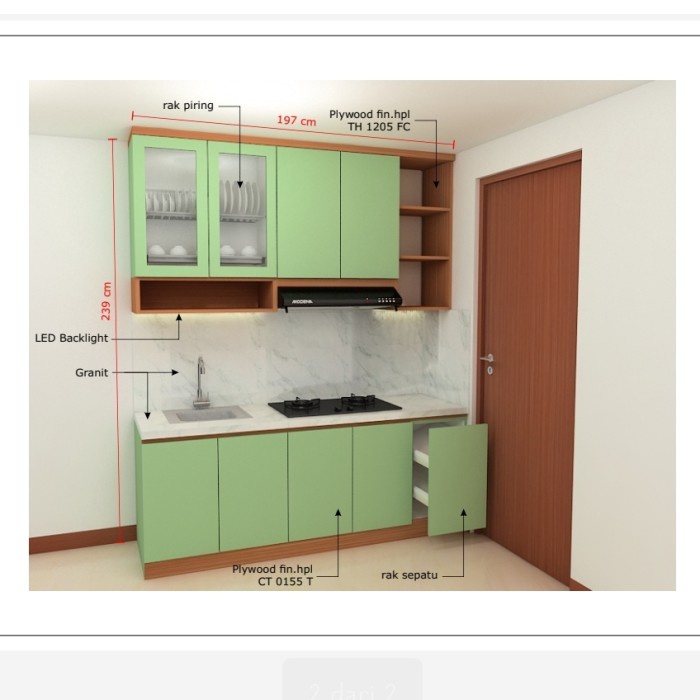 kitchen set minimalis modern atas bawah custom