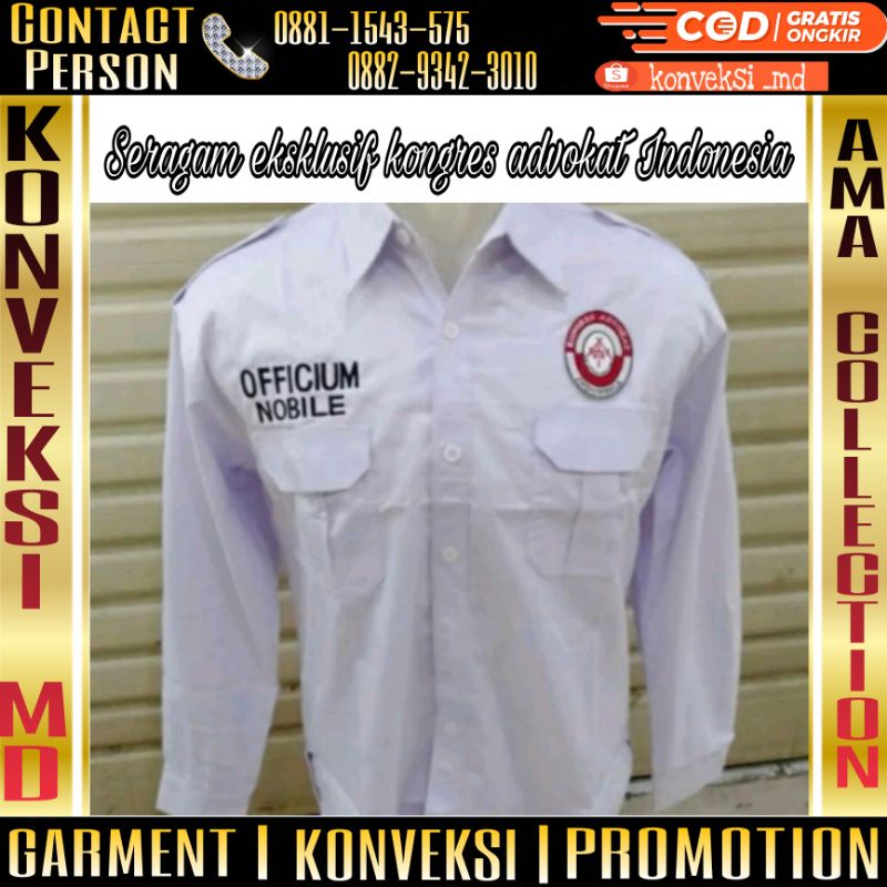 kemeja eksklusif kongres advokat Indonesia/seragam kongres advokat Indonesia full bordir/kemeja advo