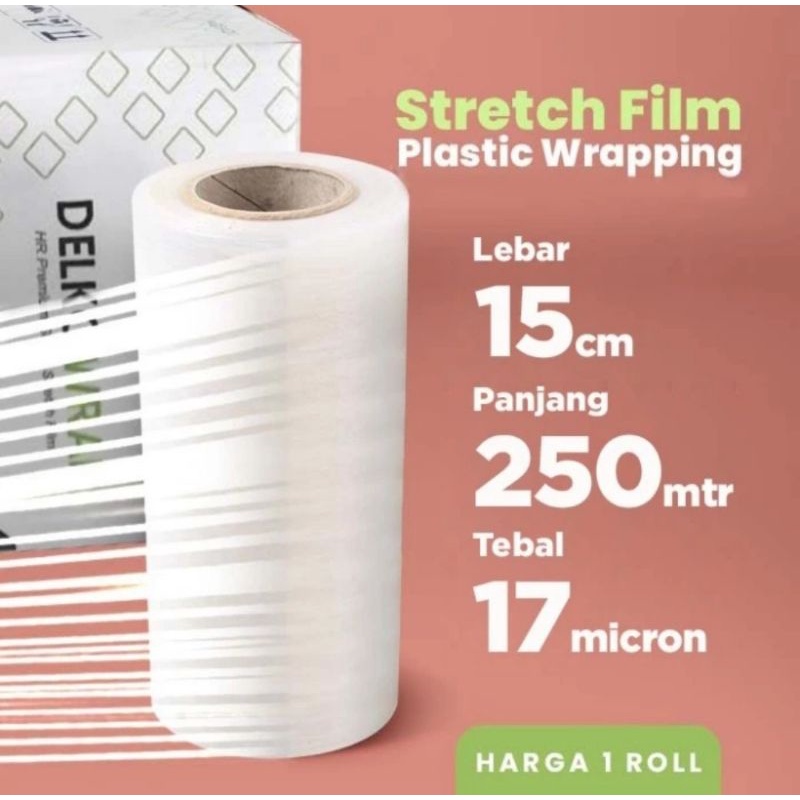 Plastik Wrapping Barang Stretch Film Delkowrap 15cmx250m