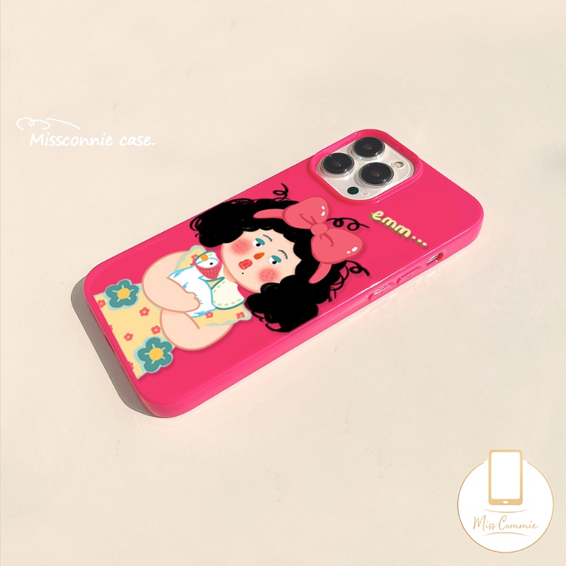 Case Kompatibel Untuk IPhone 7Plus 8Plus XR 11 13 12 14 Pro Max 7 8x XS Max Se2020Mawar Merah Lucu Imut Cewek Glossy Halus Lembut TPU Full Body Pelindung Penutup Belakang