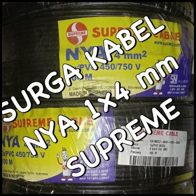 Promo Nya 1X4Mm Supreme/ Kabel Grounding 1 X 4 Mm/ Kabel Nya/ Tunggal 4Mm