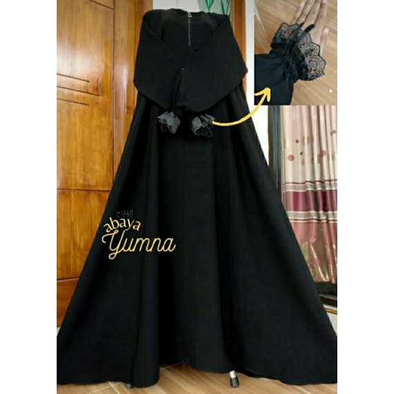 Abaya Yumna Terbaru 100% Original /Abaya Arab /Abaya Hitam /Gamis Hitam/Gamis Arab /Gamis Polos