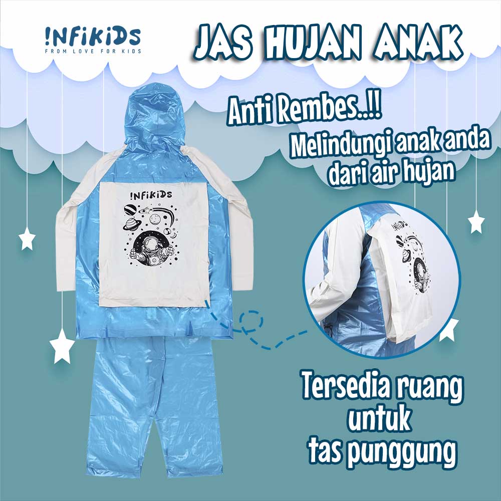 Jas Hujan Anak Jas Hujan Setelan dengan Space Ransel Infikids | IDS 720