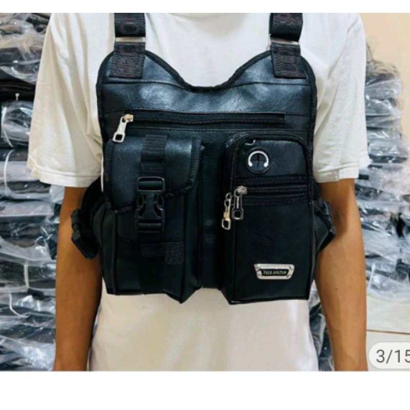 Tas Dada Polo Amstar Chest Bag Waterproof  Tactical Rig Bag Tas Sepeda Sporty Chest Bag Kulit sintetis