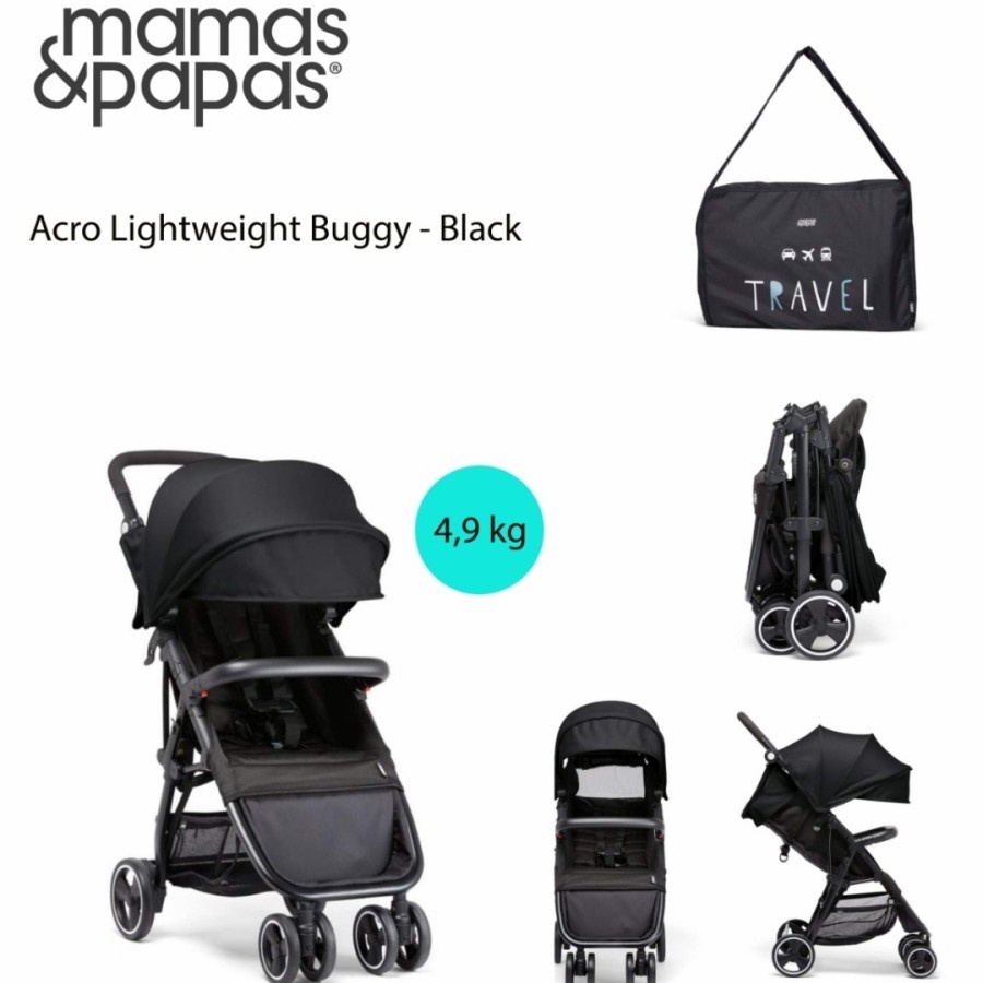 Stroller Mamas Papas Acro Buggy Baby - Black Black