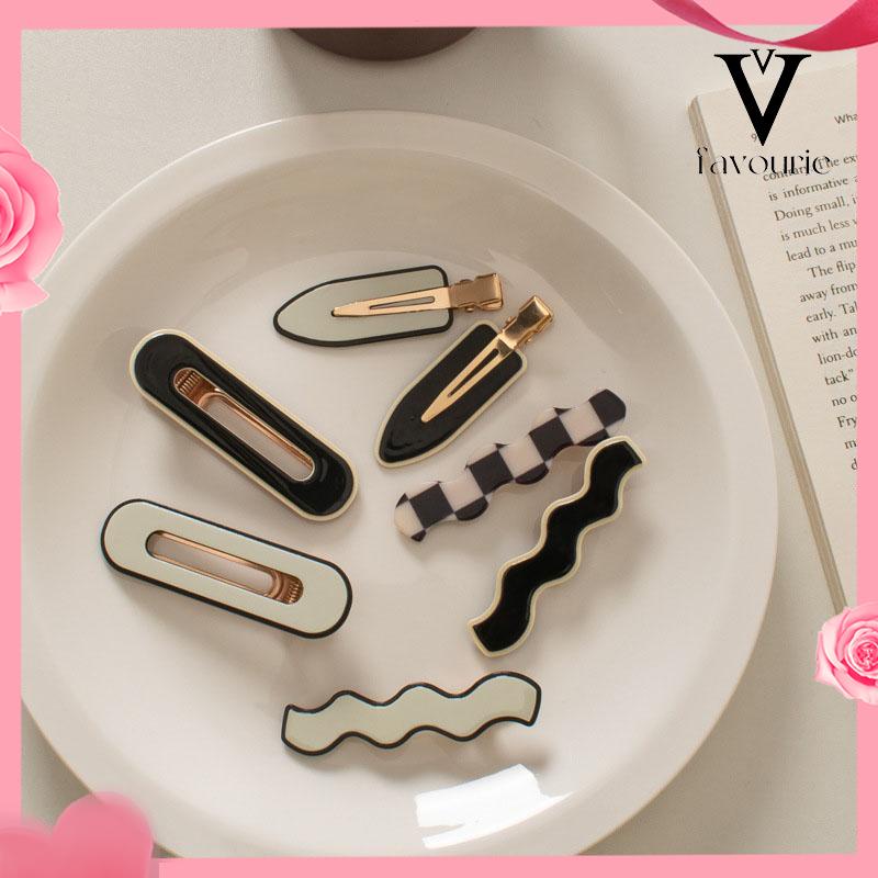 CODJepit Rambut Bentuk Papan Catur Warna Hitam Dan Putih Gaya Klasik Modern-FA