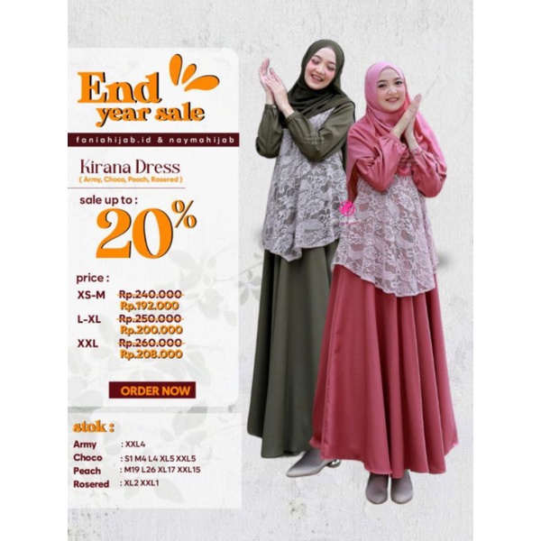 DISCOUNT/KIRANA DRESS / GAMIS DEWASA BRUKAT / BY FANIA HIJAB