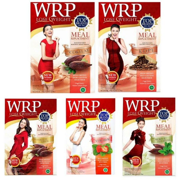 

TERBARU WRP Meal Replacement 324GRAM Gr (6 Sachet)/Susu Diet LOSE WEIGHT Halal - Coklat